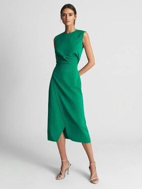 Reiss Sleeveless Layla Dress in Green